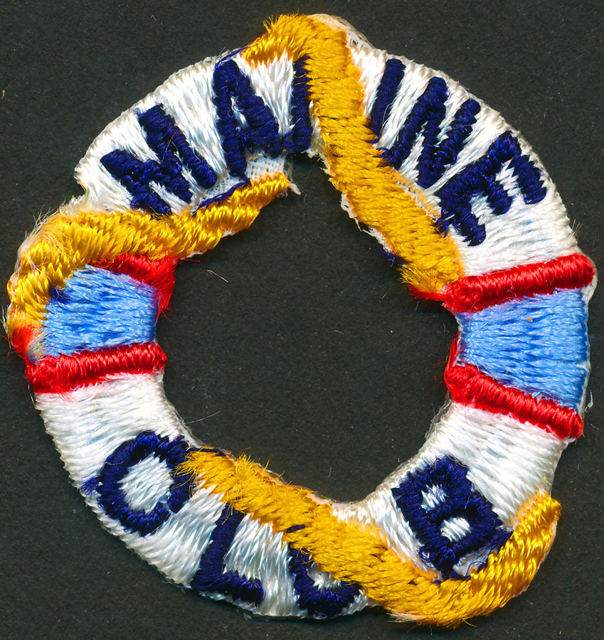 <font color="red">IN STOCK</font><br>1+1/2" Marine Club Applique-White/Navy<br>(Heat Seal)