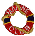 <font color="red">IN STOCK</font><br>1+1/2" Marine Club Applique-Red/Gold<br>(Heat Seal)