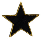 <font color="red">IN STOCK</font><br>1+1/2" Metallic Fancy Star-Black/Gold<br>(Heat Seal)