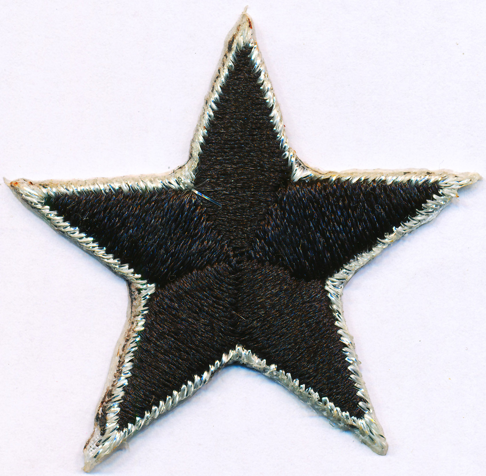 <font color="red">IN STOCK</font><br>1+1/2" Metallic Fancy Star-Black/Silver<br>(Heat Seal)