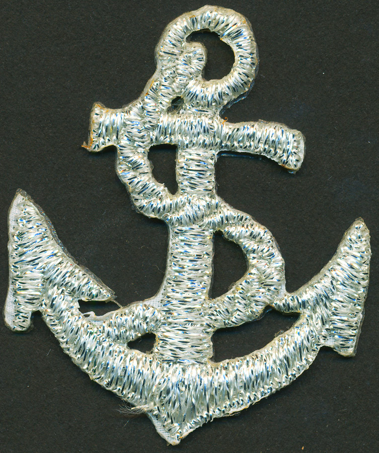 <font color="red">IN STOCK</font><br>2" Metallic Anchor Applique-Silver<br>(Heat Seal)