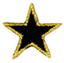 <font color="red">IN STOCK</font><br>1+1/8" Metallic Fancy Star-Black/Gold<br>(Heat Seal)