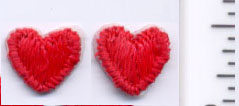 <font color="red">IN STOCK</font><br>1/4" Rayon Heart Applique-Red<br>(Sew on)