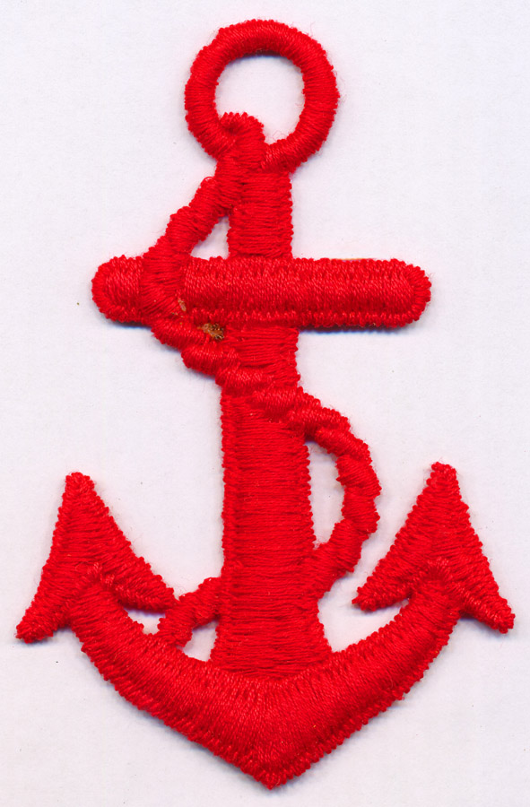 <font color="red">IN STOCK</font><br>2+1/2" Anchor Applique-Red<br>(Heat Seal)