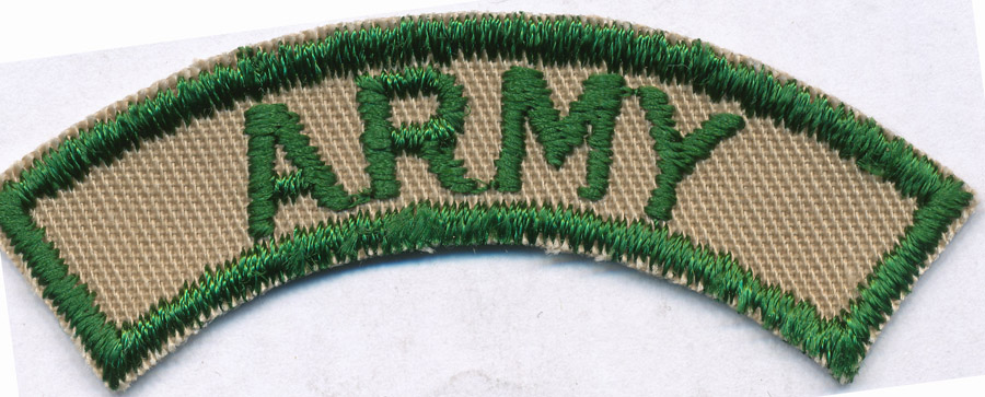 <font color="red">IN STOCK</font><br>2" Army Applique-Green/Tan<br>(Sew on)