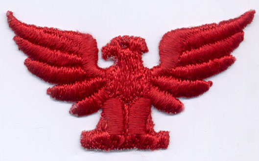 <font color="red">IN STOCK</font><br>1+1/2" Eagle Applique-Red<br>(Heat Seal)