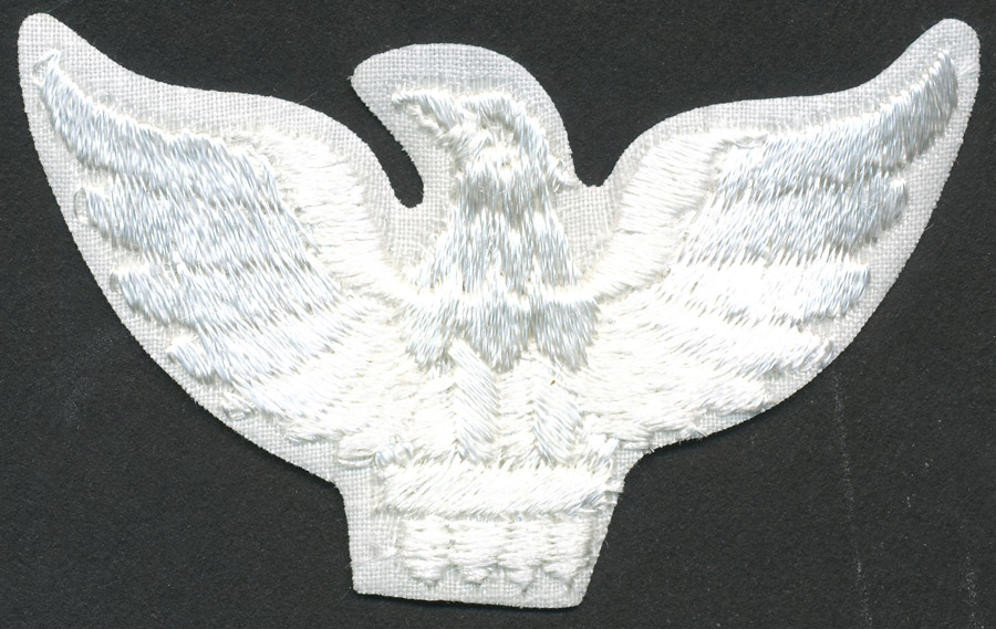 <font color="red">IN STOCK</font><br>1+1/2" Eagle Applique-White<br>(Heat Seal)