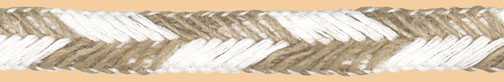 <font color="red">IN STOCK<br>MADE IN USA</font><br>1/2" Cotton/Jute Braid-White/Jute Combo