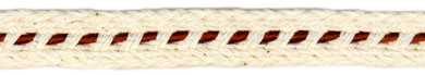 <font color="red">IN STOCK<br>MADE IN USA</font><br>1/2" Cotton Ladder Braid-Natural With Rust Center