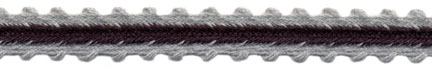 <font color="red">IN STOCK<br>MADE IN USA</font><br>3/8" Cotton Feather Edge Braid-Light Grey/Wine Combo