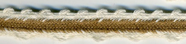 <font color="red">IN STOCK<br>MADE IN USA</font><br>3/8" Cotton Feather Edge Braid-Natural/Tan Combo