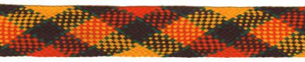 <font color="red">IN STOCK<br>MADE IN USA</font><br>1" Cotton Flat Tartan Plaid Braid-Orange/Gold