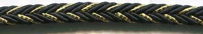 <font color="red">IN STOCK<br>MADE IN USA</font><br>3/8" Metallic/Rayon Gimp Braid-Gold/Black