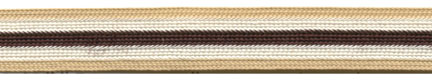 <font color="red">IN STOCK<br>MADE IN USA</font><br>3/8" Rayon Five Stripe Braid-Tan/Ecru/Dark Brown Combo