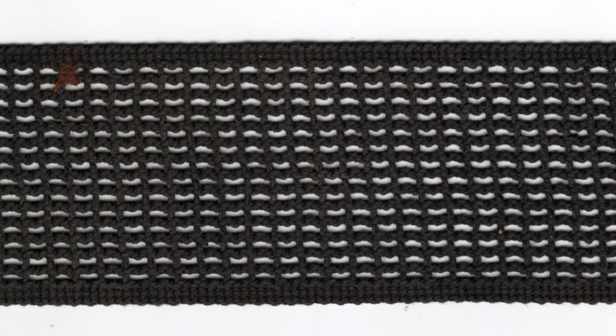 <font color="red">IN STOCK<br>MADE IN USA</font><br>2" Cotton Super Mesh Braid-Black