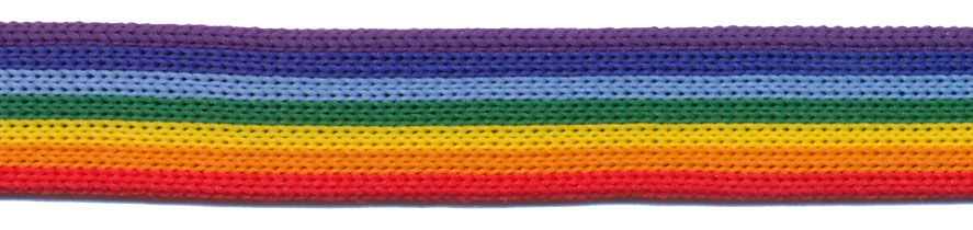 <font color="red">IN STOCK</font><br>5/8" Poly Knit Stripes-Rainbow