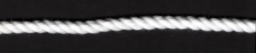 <font color="red">IN STOCK</font><br>5/16" Cotton 3-Ply Twisted Cord-White