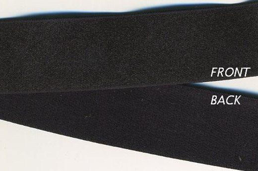 <font color="red">IN STOCK<br>SUPERIOR QUALITY</font><br>1" Nylon Plush Back Satin Elastic-Black