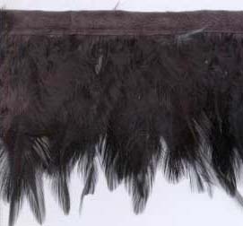 <font color="red">IN STOCK</font><br>2+1/2" Feather Fringe-Black With Black Ribbon