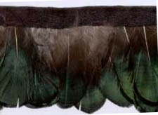 <font color="red">IN STOCK</font><br>1+1/2" Feather Fringe-Green Combo With Black Ribbon