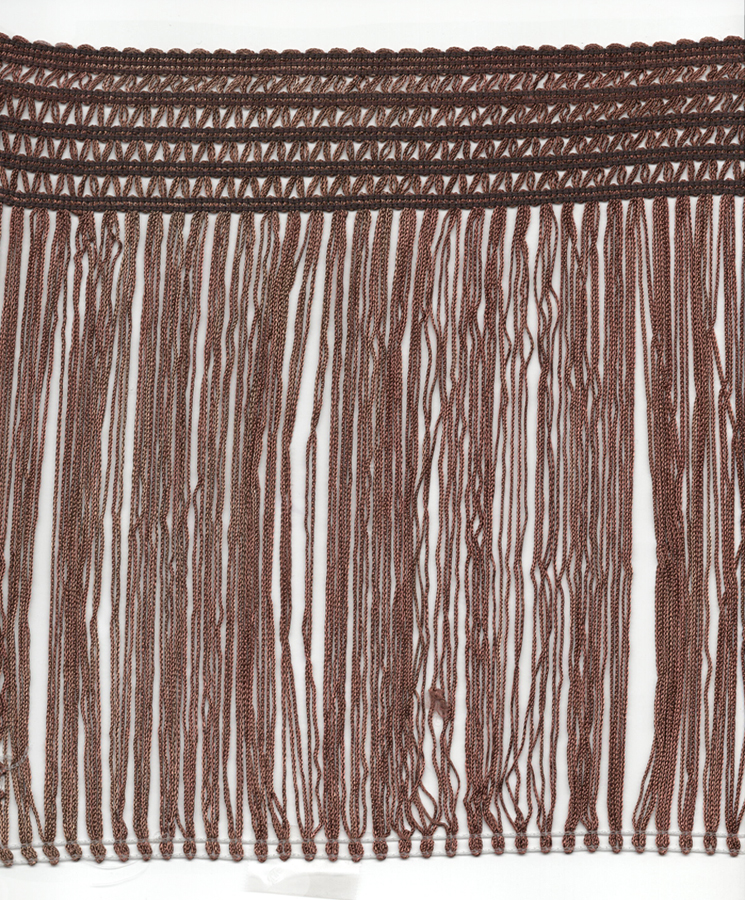 <font color="red">IN STOCK</font><br>8" (1.5" Header) Fine Rayon Fringe-Chestnut