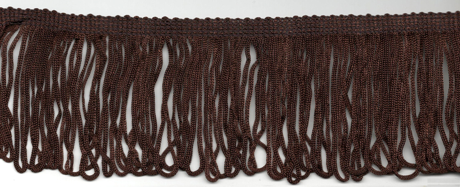 <font color="red">IN STOCK</font><br>1+3/4" Lightweight Rayon Loop Fringe-Brown