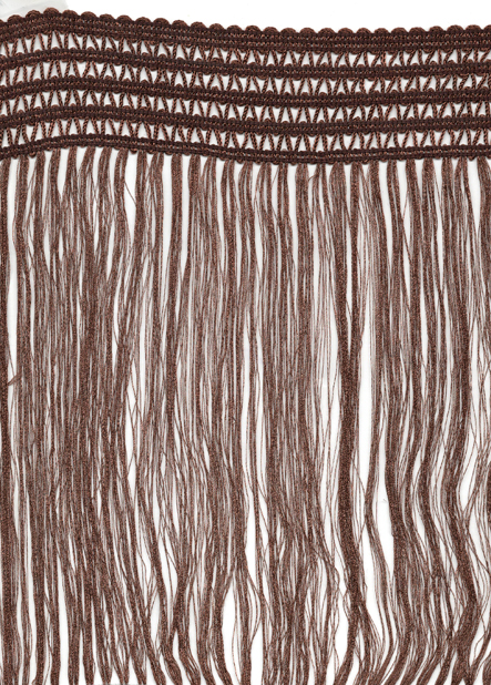 <font color="red">IN STOCK</font><br>8" (1.5" Header) Fine Rayon Fringe-Chocolate