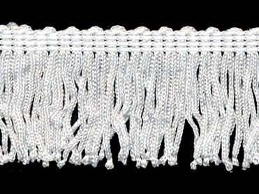 <font color="red">IN STOCK</font><br>1+1/2" Rayon Chainette Cut Fringe-White