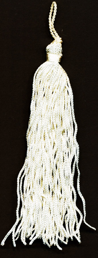 <font color="red">IN STOCK</font><br>6" Rayon Chainette Tassel-White