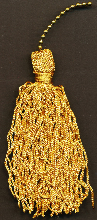 <font color="red">IN STOCK</font><br>3" Rayon Tassel With Ball Chain-Gold/Gold