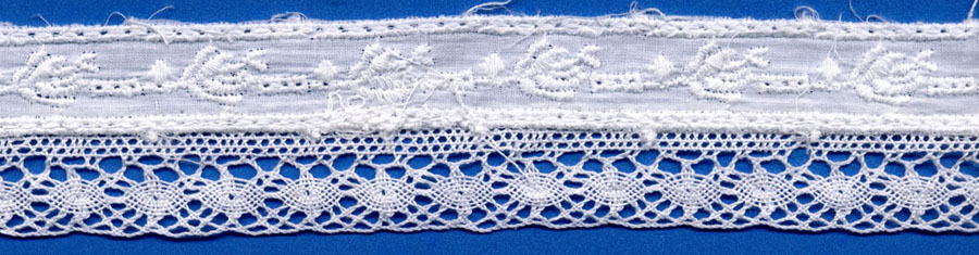 <font color="red">IN STOCK</font><br>1+9/16" Cotton Cluny/Venise Embroidery-White