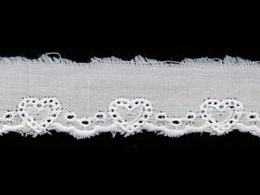 <font color="red">IN STOCK</font><br>7/8" Poly/Cotton Eyelet Lace-Antique White