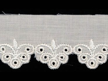 <font color="red">IN STOCK</font><br>1+1/2" Poly/Cotton Eyelet Lace-Ivory