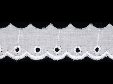 <font color="red">IN STOCK</font><br>7/8" Cotton Eyelet Lace-White