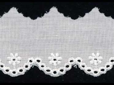 <font color="red">IN STOCK</font><br>1+1/2" Poly/Cotton Eyelet Lace-Antique White