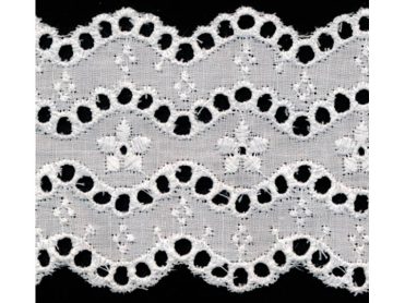 <font color="red">IN STOCK</font><br>2+1/2" Poly/Cotton Eyelet Lace-White