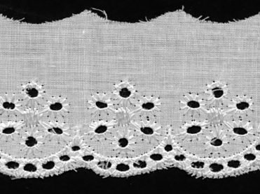 <font color="red">IN STOCK</font><br>2" Poly/Cotton Eyelet Lace-White