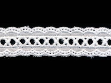 <font color="red">IN STOCK</font><br>7/8" Cotton Eyelet Beading (1/4" Beading)-White