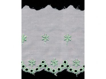 <font color="red">IN STOCK</font><br>2+3/4" Cotton Flat Eyelet Shiny Yarn-White/Mint