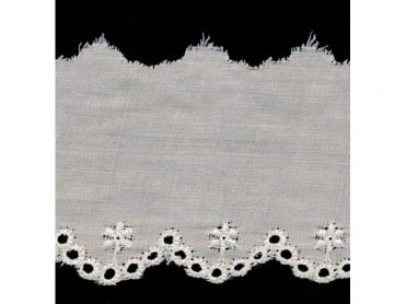 <font color="red">IN STOCK</font><br>1+3/4" Cotton Flat Eyelet Lace-Ivory