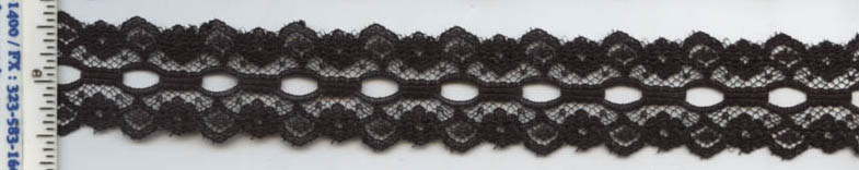 <font color="red">IN STOCK</font><br>1+1/8" Poly Flat Lace Beading-Black