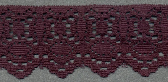 1+5/8" Poly Raschel Lace-Plum