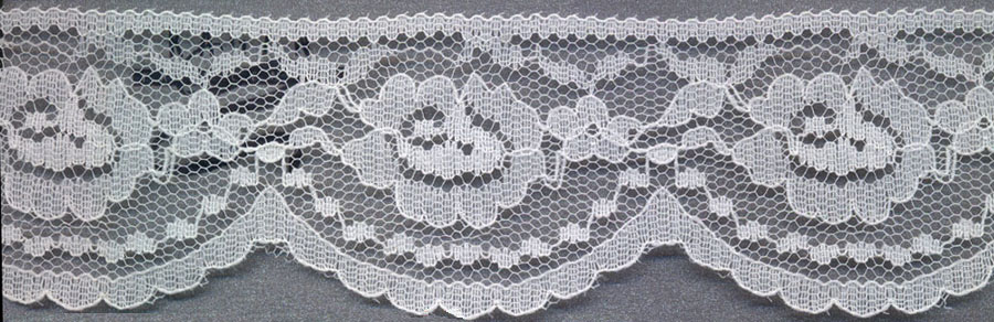 2.25" Poly Flat Raschel Lace-Ivory