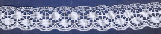 3/4" Poly Flat Raschel Lace-White