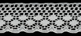 1.25" Poly Flat Raschel Lace-Ivory