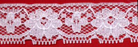 1.25" Poly Flat Raschel Lace-White