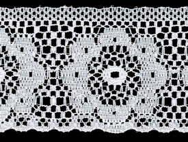 2" Poly Flat Raschel Lace-White