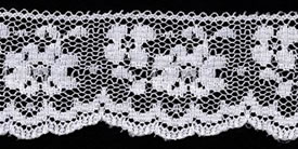 1.25" Poly Flat Raschel Lace-White