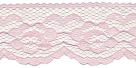 1" Poly Flat Raschel Lace-Light Pink