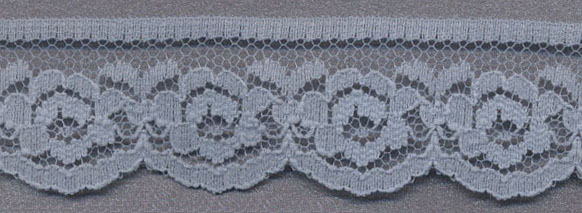 1" Poly Flat Raschel Lace-Antique Blue